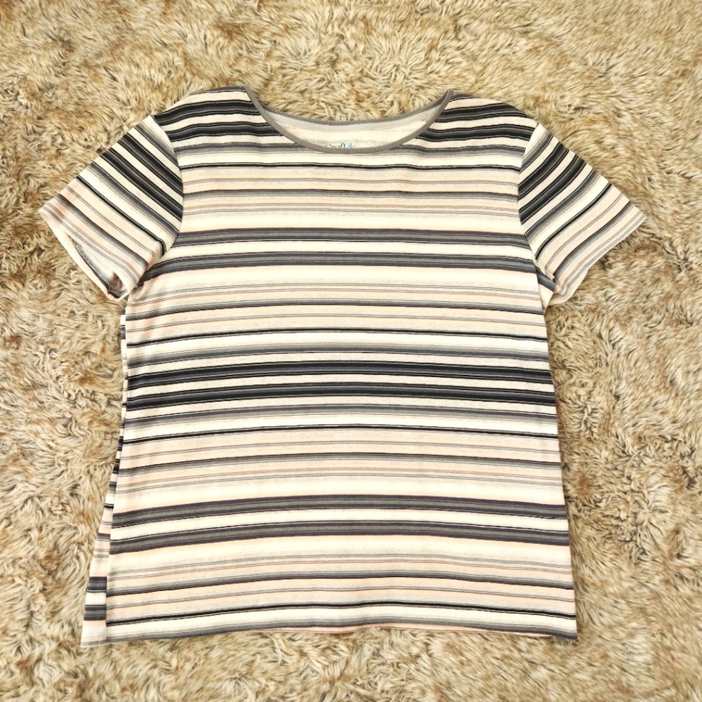 Croft & Barrow The Classic Tee Horizontal Striped Short Sleeve T-shirt Size Med